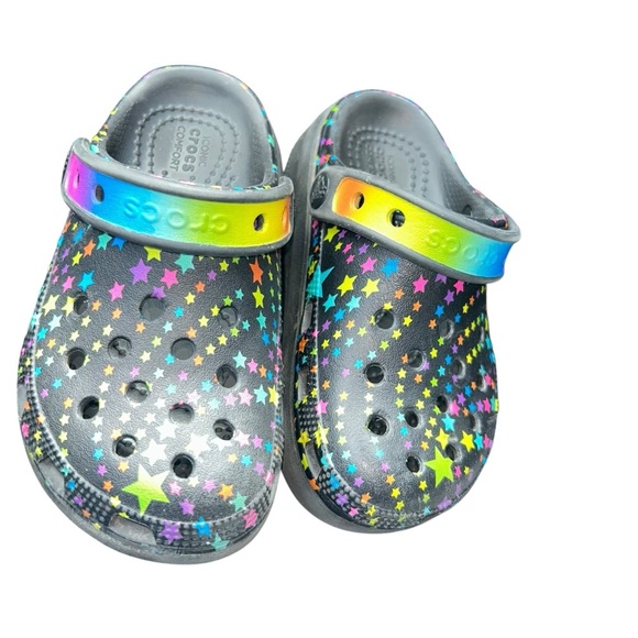 Crocs Child Cutie Crush Disco Dance Party  star platform Clogs girls size 11 - Picture 3 of 5